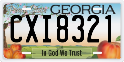 GA license plate CXI8321