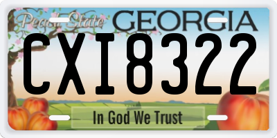 GA license plate CXI8322