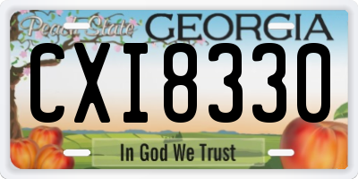 GA license plate CXI8330
