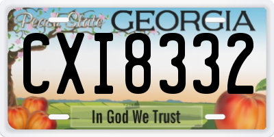 GA license plate CXI8332