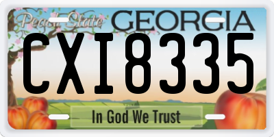 GA license plate CXI8335