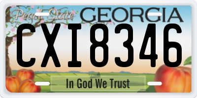 GA license plate CXI8346