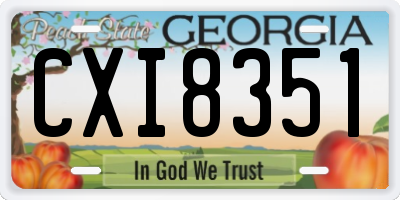 GA license plate CXI8351