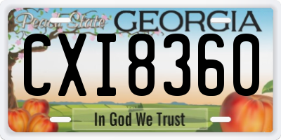 GA license plate CXI8360