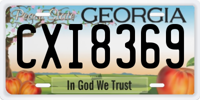 GA license plate CXI8369