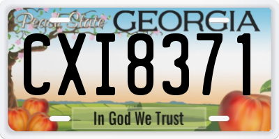 GA license plate CXI8371