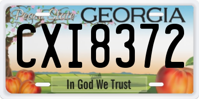 GA license plate CXI8372