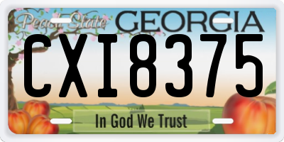 GA license plate CXI8375