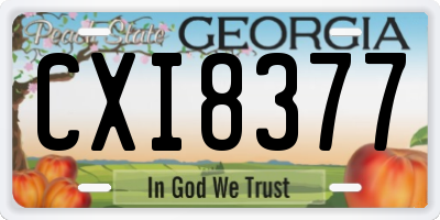 GA license plate CXI8377