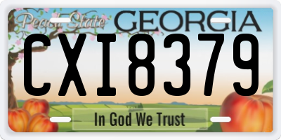 GA license plate CXI8379