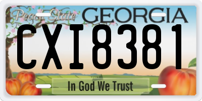 GA license plate CXI8381