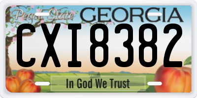 GA license plate CXI8382