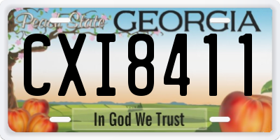 GA license plate CXI8411