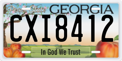 GA license plate CXI8412