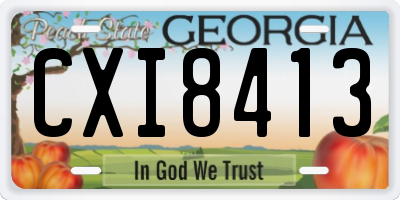 GA license plate CXI8413