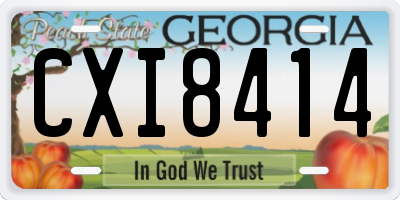 GA license plate CXI8414