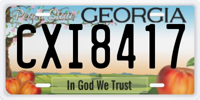 GA license plate CXI8417