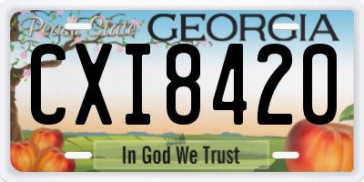 GA license plate CXI8420