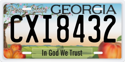 GA license plate CXI8432