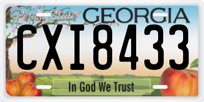 GA license plate CXI8433
