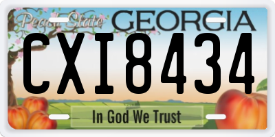GA license plate CXI8434