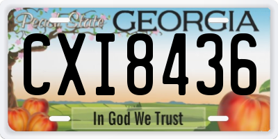 GA license plate CXI8436