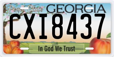 GA license plate CXI8437