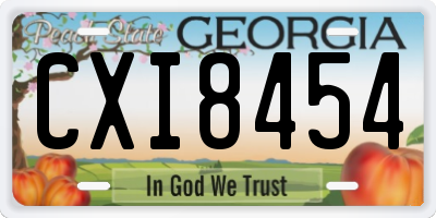 GA license plate CXI8454
