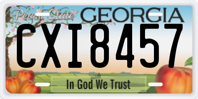 GA license plate CXI8457