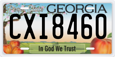 GA license plate CXI8460