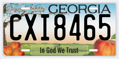GA license plate CXI8465