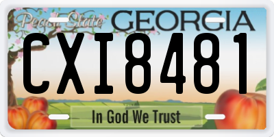 GA license plate CXI8481