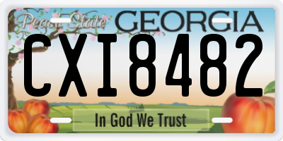 GA license plate CXI8482