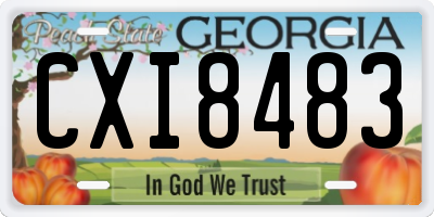 GA license plate CXI8483