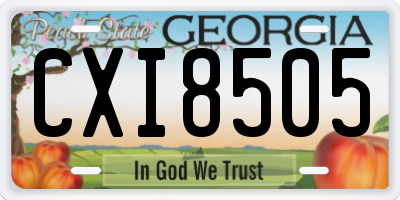 GA license plate CXI8505