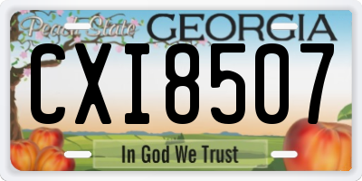 GA license plate CXI8507