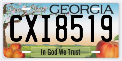 GA license plate CXI8519