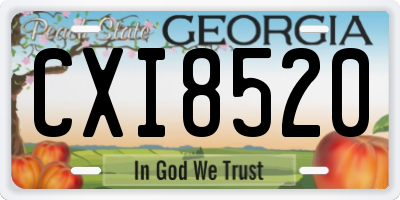 GA license plate CXI8520