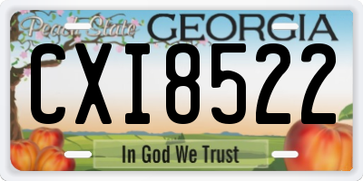 GA license plate CXI8522