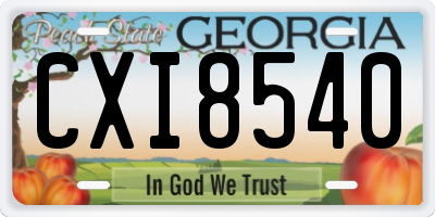 GA license plate CXI8540