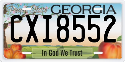 GA license plate CXI8552