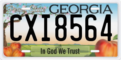 GA license plate CXI8564