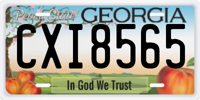 GA license plate CXI8565