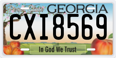 GA license plate CXI8569
