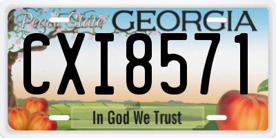 GA license plate CXI8571