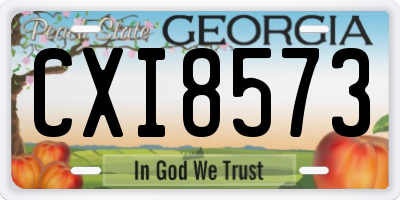 GA license plate CXI8573