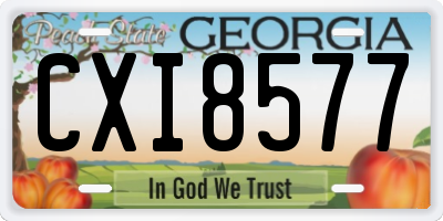 GA license plate CXI8577