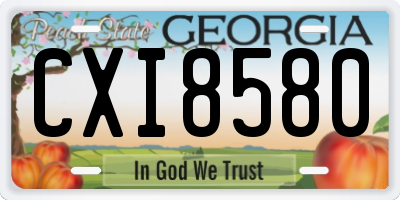GA license plate CXI8580
