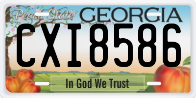 GA license plate CXI8586