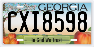 GA license plate CXI8598